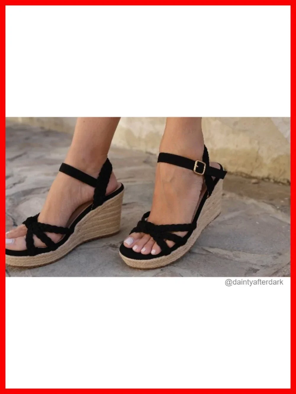 Womens Espadrille Wedge Sandals PU Insole Raffia Ankle Strap Open Toe Summer